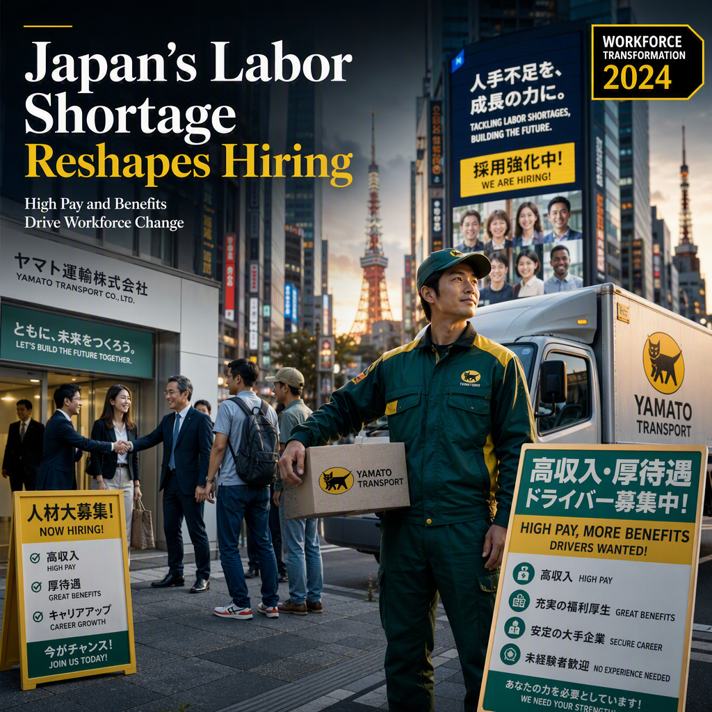 Japan's Labor Shortage Drives Companies to Offer Higher Pay and Benefits