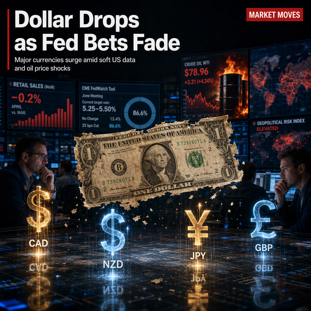 US Dollar Weakens Across Majors as Soft Economic Data and Fading Fed Hike Bets Boost Rivals