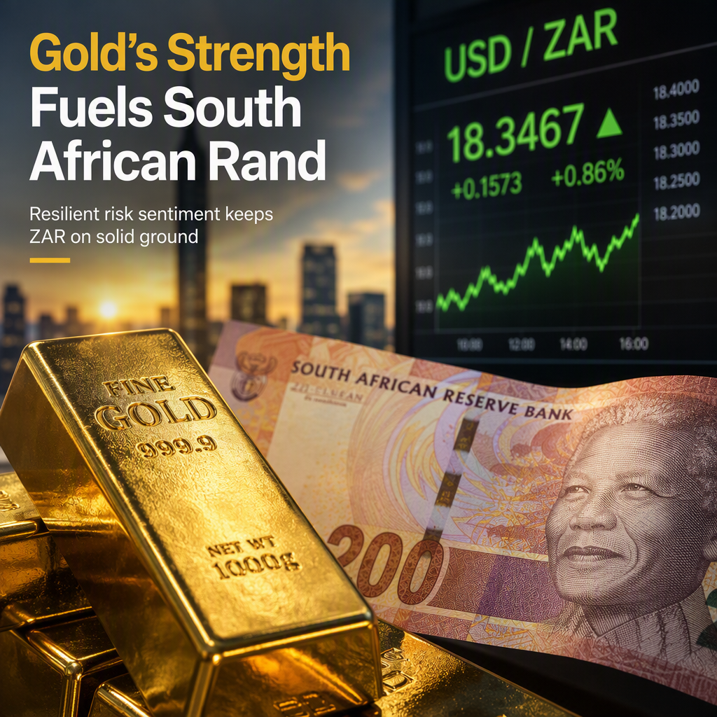 Gold Prices and Resilient Risk Sentiment Bolster South African Rand Against US Dollar