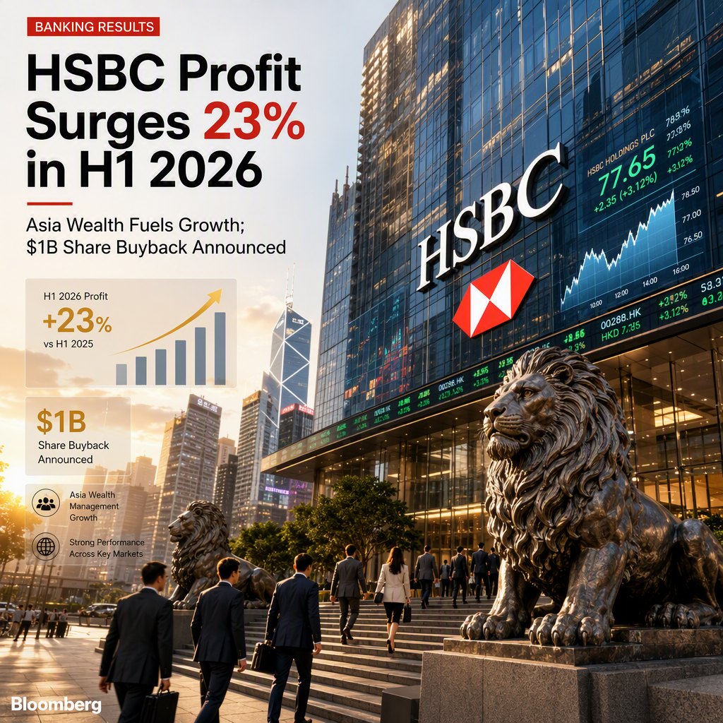 HSBC Reports 23% Surge in H1 2026 Profit, Driven by Asia Wealth Management and Announces $1 Billion Share Buyback