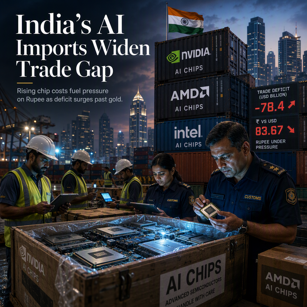 India’s AI-Related Imports Surge, Widening Trade Deficit and Pressuring Rupee