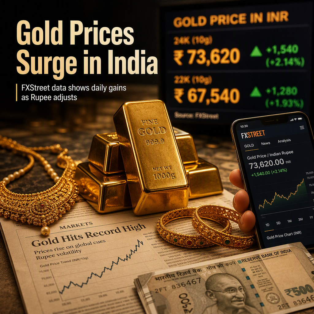 Gold Prices in India Rise as FXStreet Data Shows Daily Gains