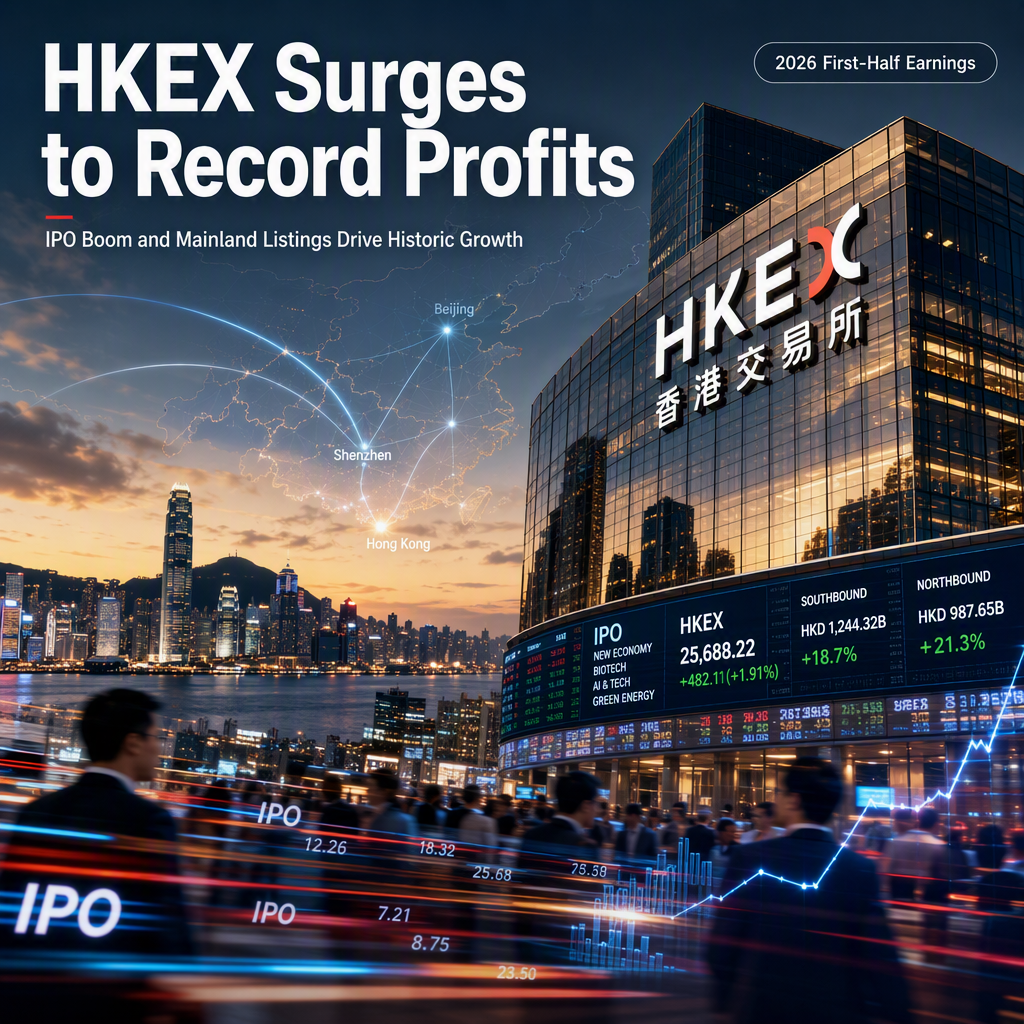 Hong Kong Exchange Reports Record First-Half Earnings Amid IPO and Trading Surge
