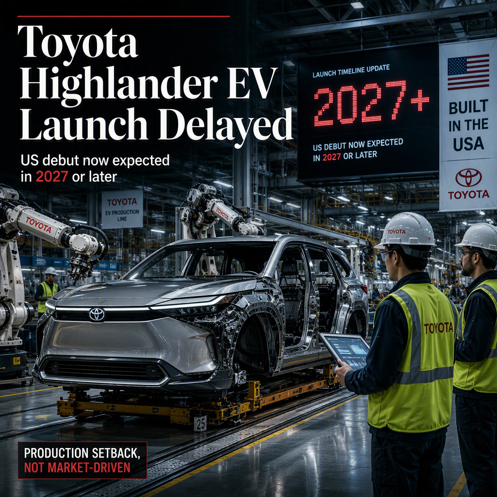 Toyota Delays Launch of First US-Made Highlander EV to 2027 or Later