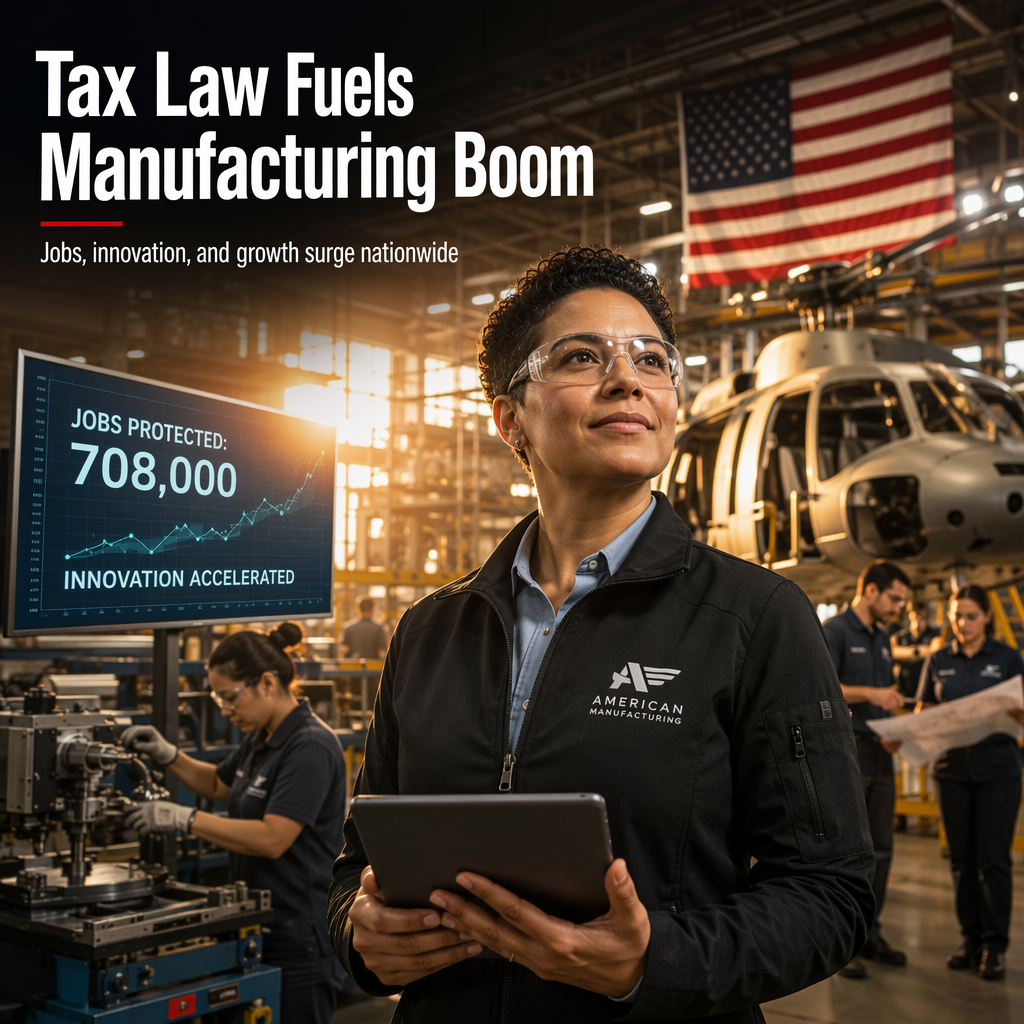Manufacturers Credit GOP Tax Law with Protecting Jobs and Boosting Economic Growth Nationwide