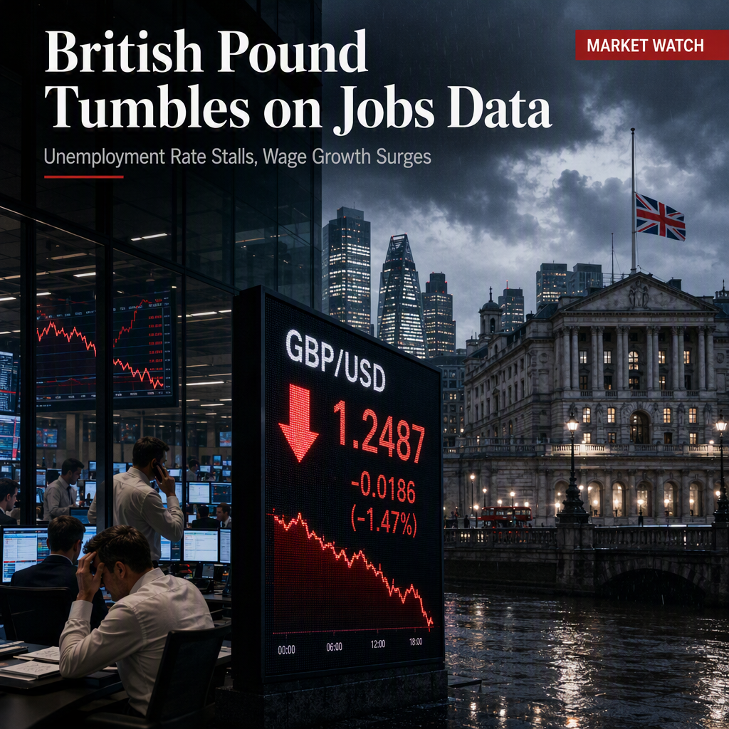 British Pound Slides as UK Unemployment Rate Disappoints and Wage Growth Accelerates