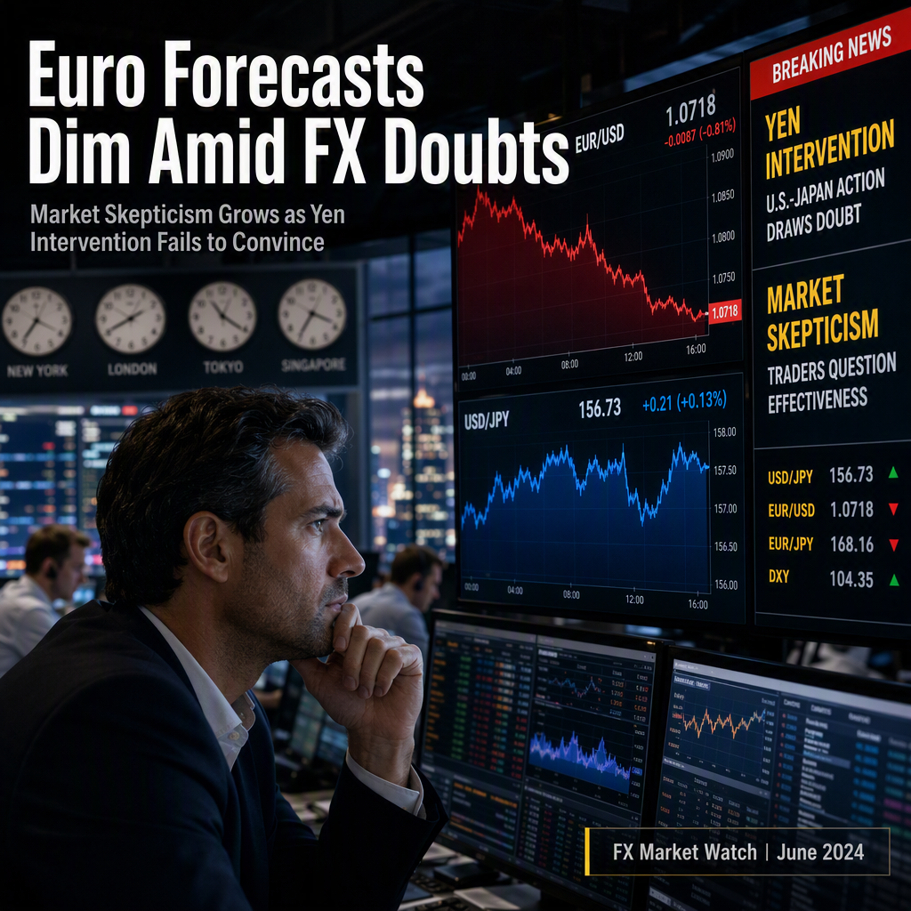 Strategists Lower Euro Forecasts as US-Japan Yen Intervention Faces Market Skepticism