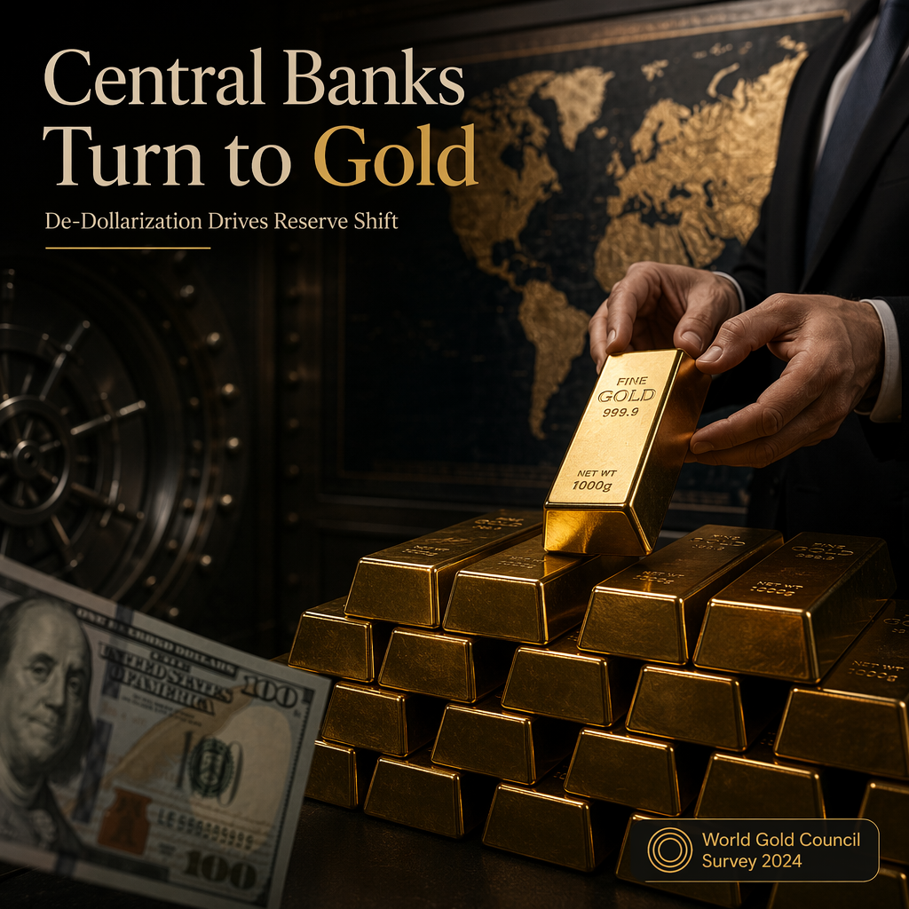 Central Banks Signal Rising Gold Reserves Amid De-Dollarization Trend