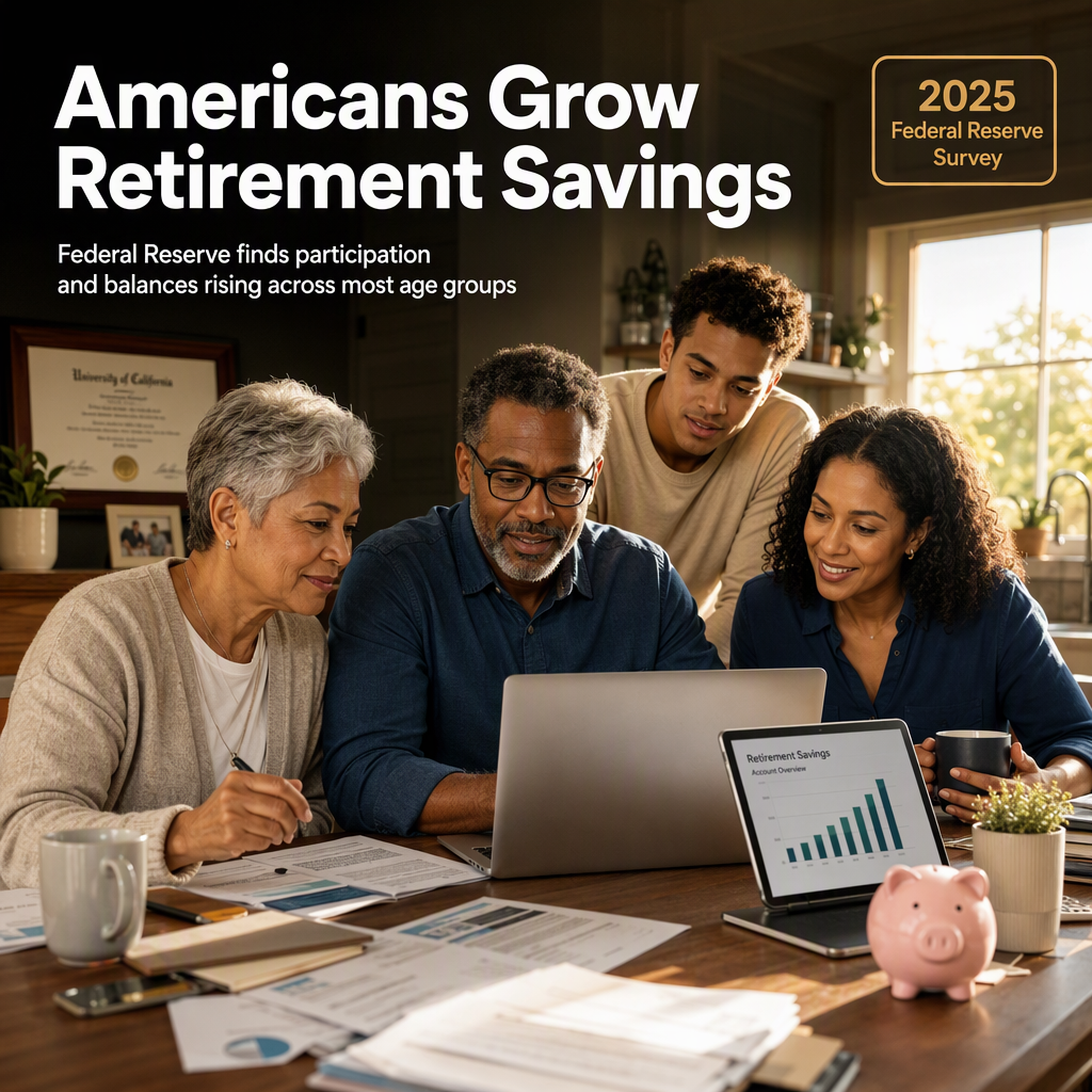 Americans Boost Retirement Savings as Participation in Plans Rises, Federal Reserve Finds