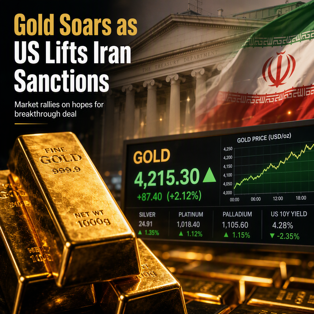 US Treasury Lifts Iran Sanctions, Gold Surges on Deal Hopes