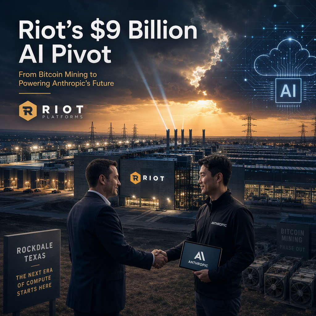 Riot Platforms Secures $9 Billion, 20-Year AI Compute Deal with Anthropic Amid Shift from Bitcoin Mining