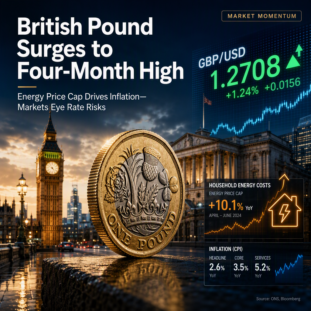 British Pound Hits Four-Month High Amid Energy Price-Driven Inflation Surge