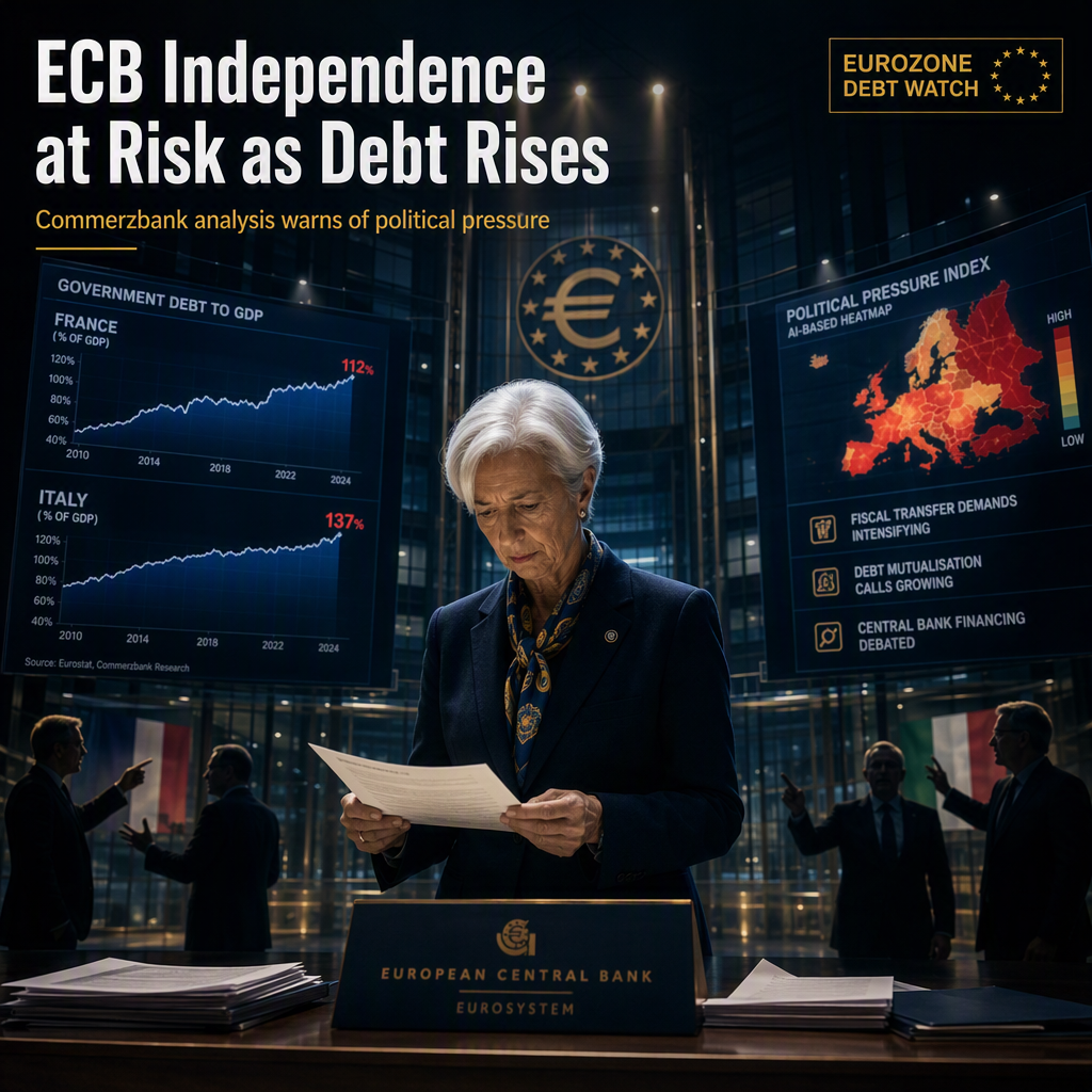 Commerzbank Warns Rising Eurozone Debt Threatens ECB Independence