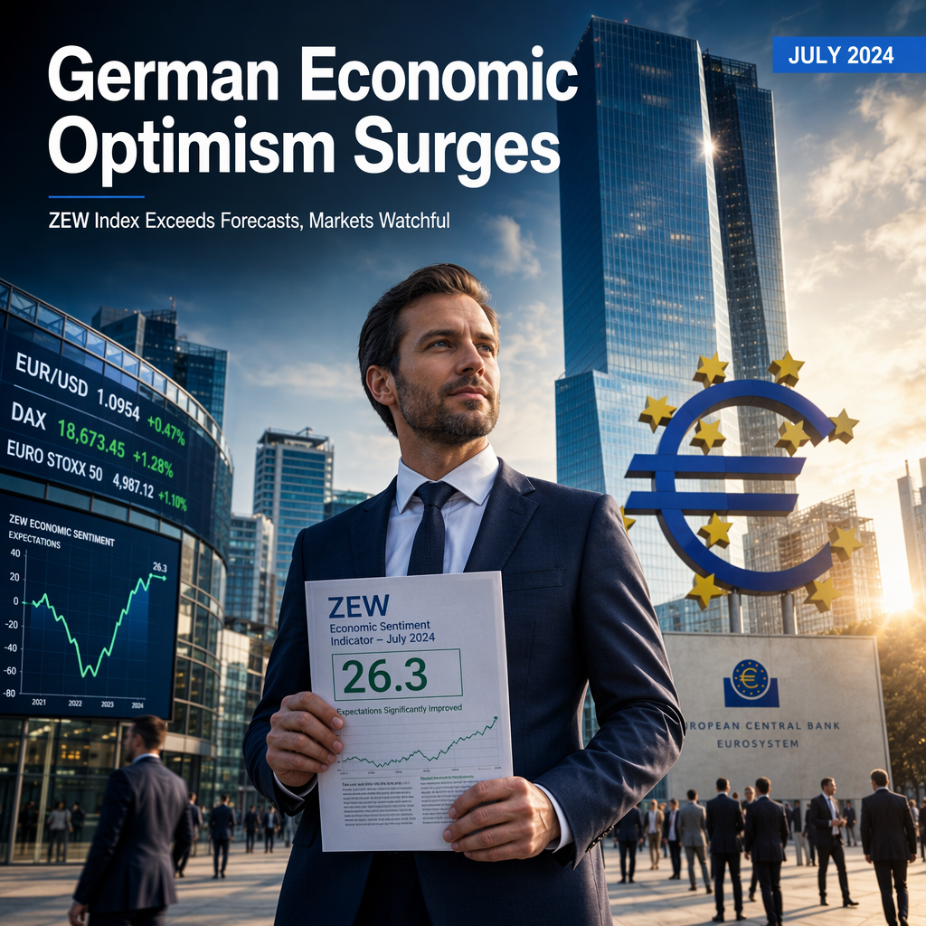 German ZEW Economic Sentiment Surges in July, Exceeding Expectations