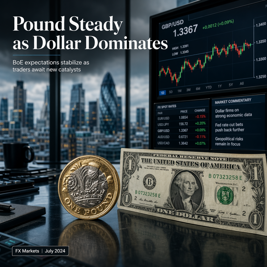 British Pound Holds Steady Amid US Dollar Strength and Easing Central Bank Tightening Expectations