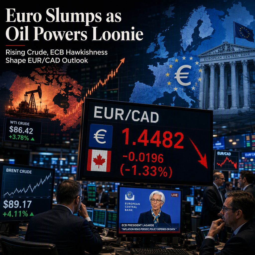 Euro Weakens Against Canadian Dollar Amid Oil Price Surge and ECB Rate Hike Expectations
