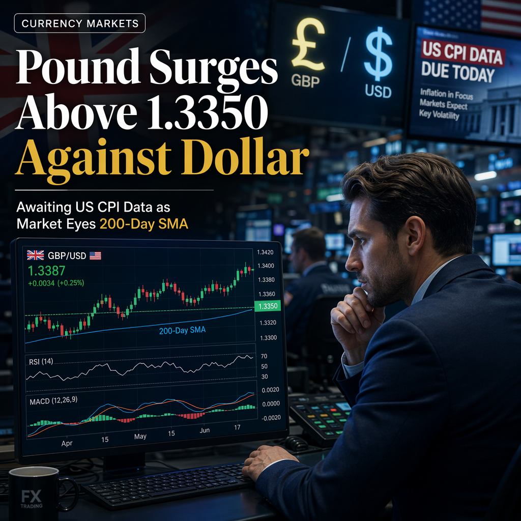 GBP/USD Holds Above 1.3350 as Pound Strengthens Ahead of US CPI Data