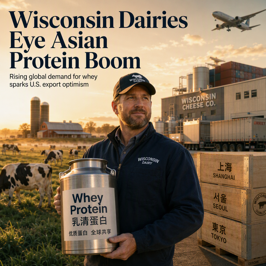 Wisconsin Dairies Target Asian Markets Amid Rising Global Demand for Whey Protein