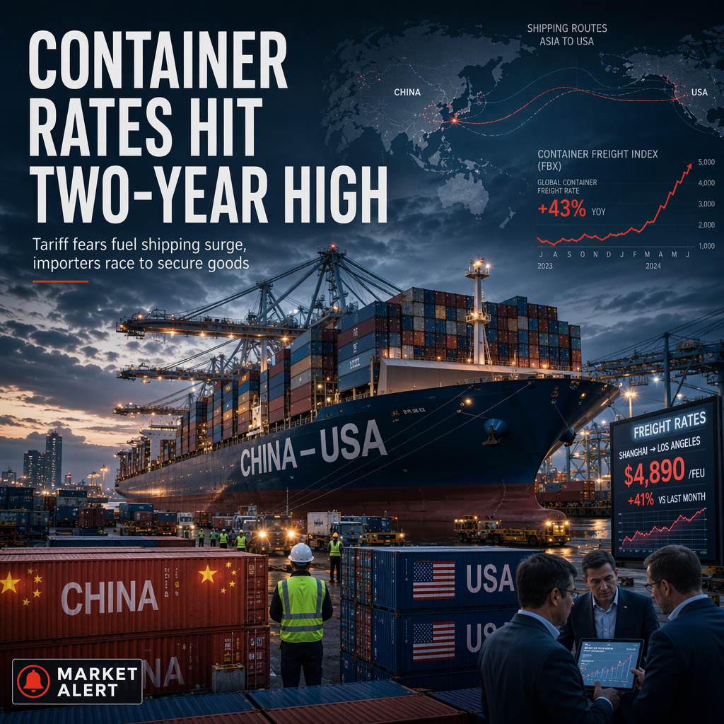 China-U.S. Container Shipping Rates Surge to Two-Year High Amid Tariff Fears