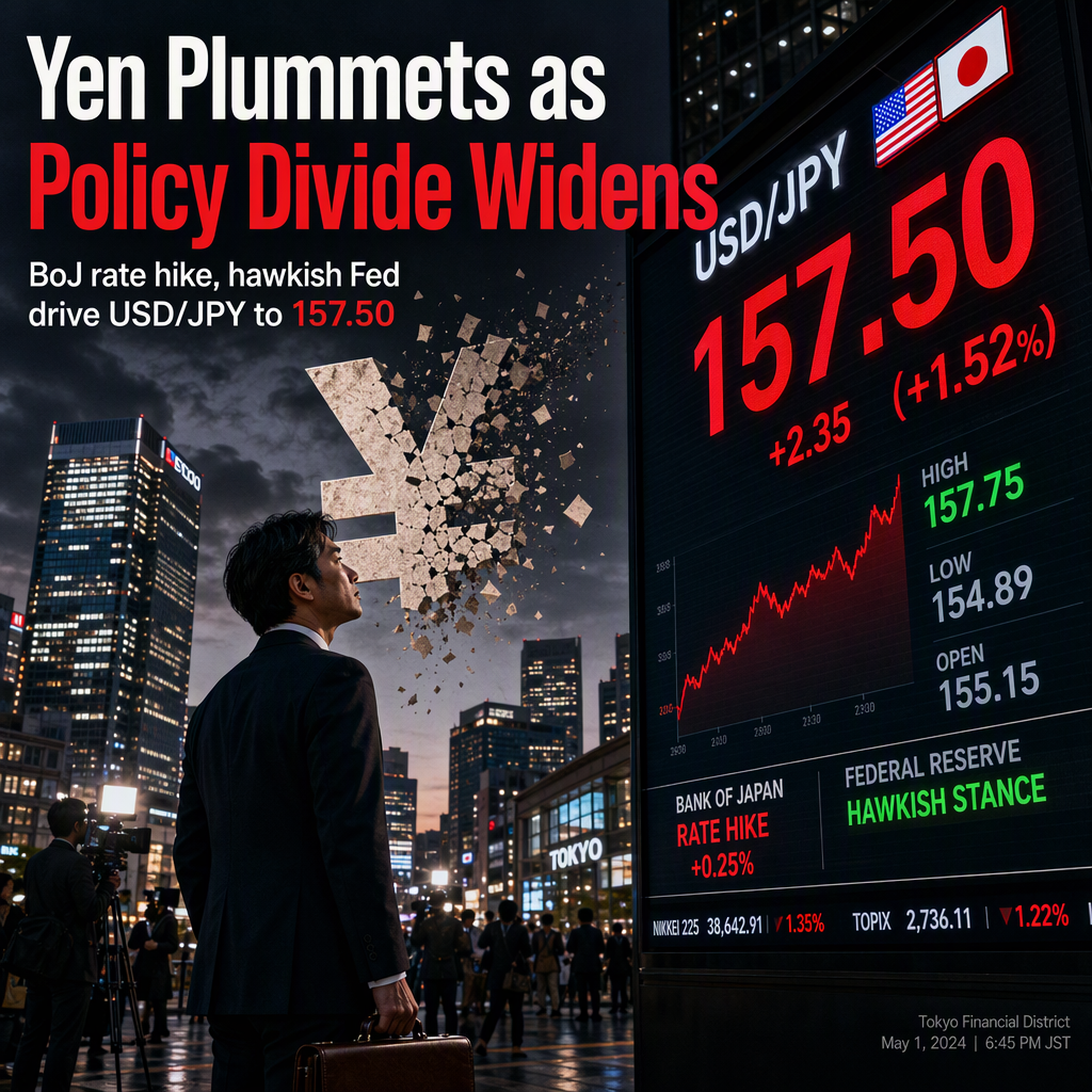 Japanese Yen Weakens Sharply as BoJ Rate Hike and Hawkish FOMC Fuel USD/JPY Surge