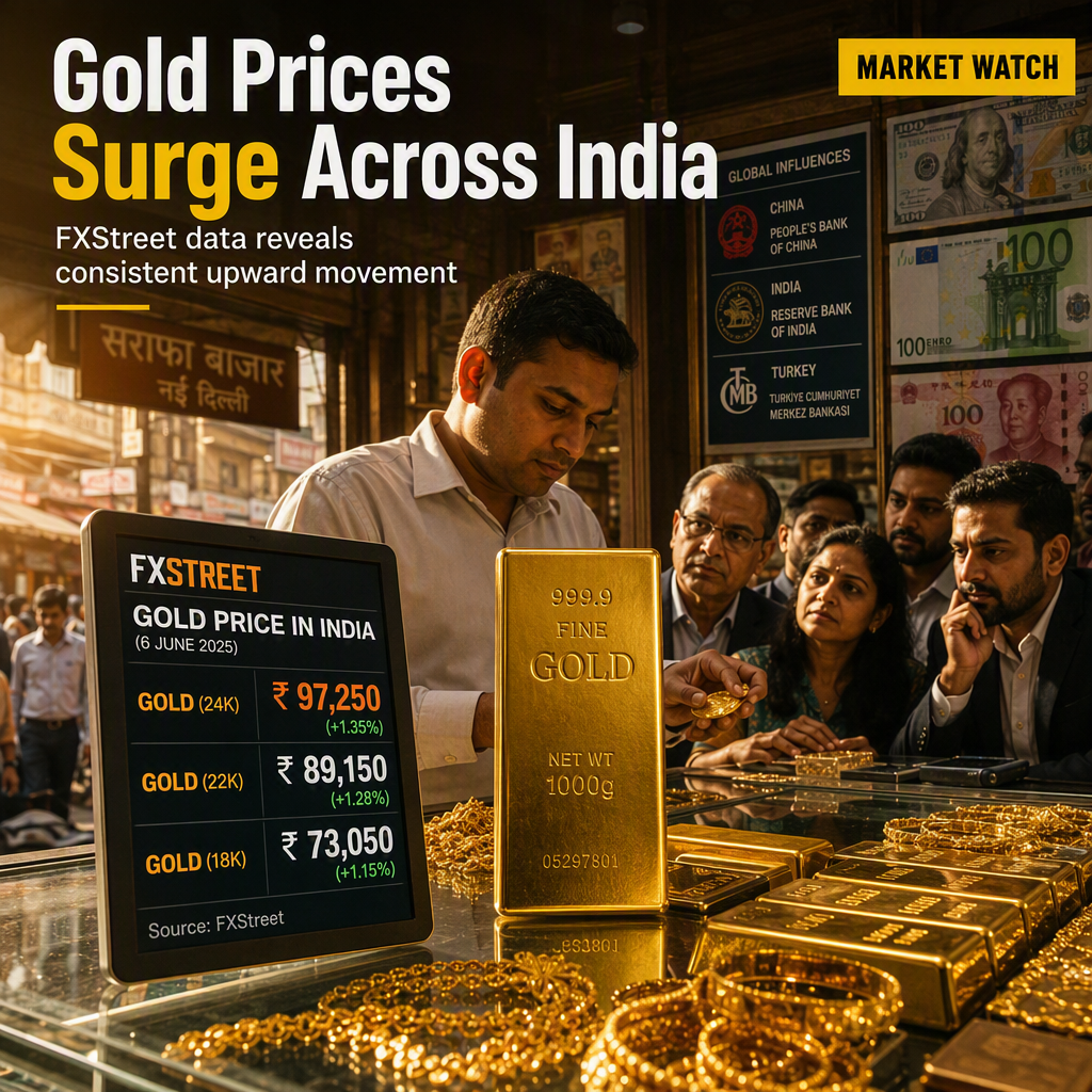 Gold Prices in India Rise as FXStreet Data Shows Increase Across Units