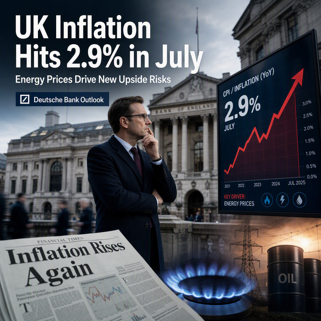 UK Inflation Rises to 2.9% in July; Deutsche Bank Warns of Further Upside Risks