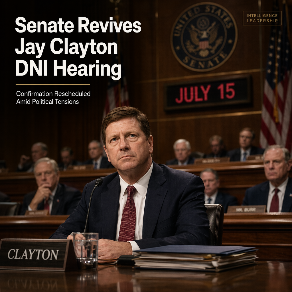 Senate Reschedules Jay Clayton's DNI Confirmation Hearing After Trump Postponement