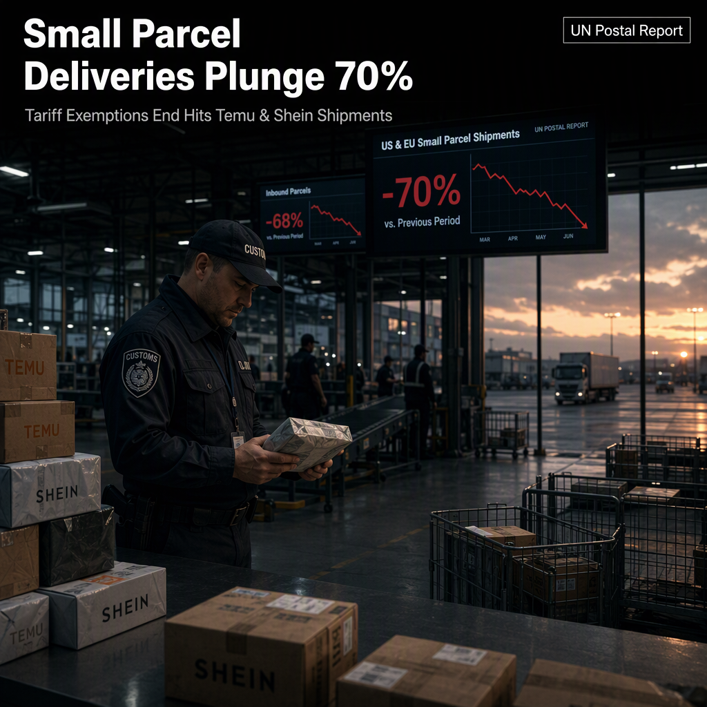 US and EU Small Parcel Deliveries Plunge 70% After Tariff Exemptions End for Temu and Shein