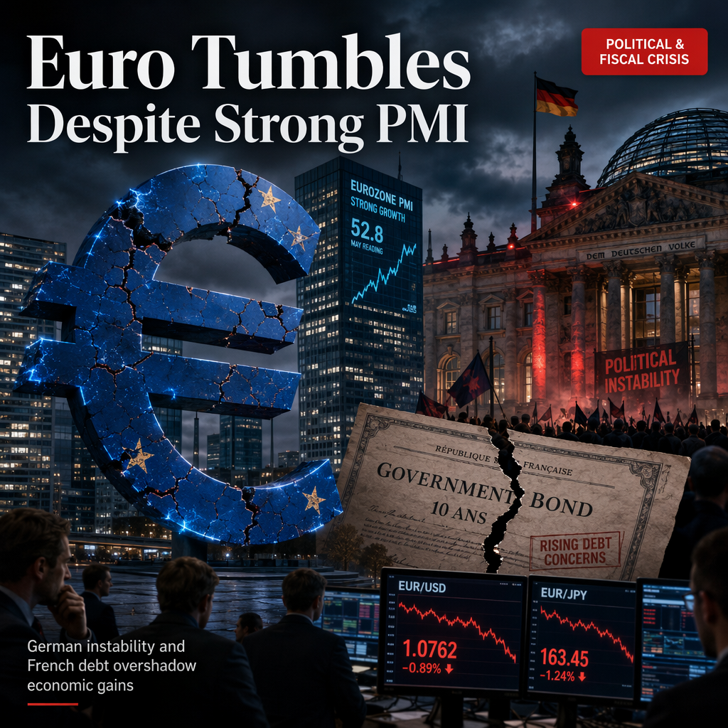 Euro Hits Multi-Month Lows Amid German Political Turmoil and French Debt Concerns Despite Strong PMI Data