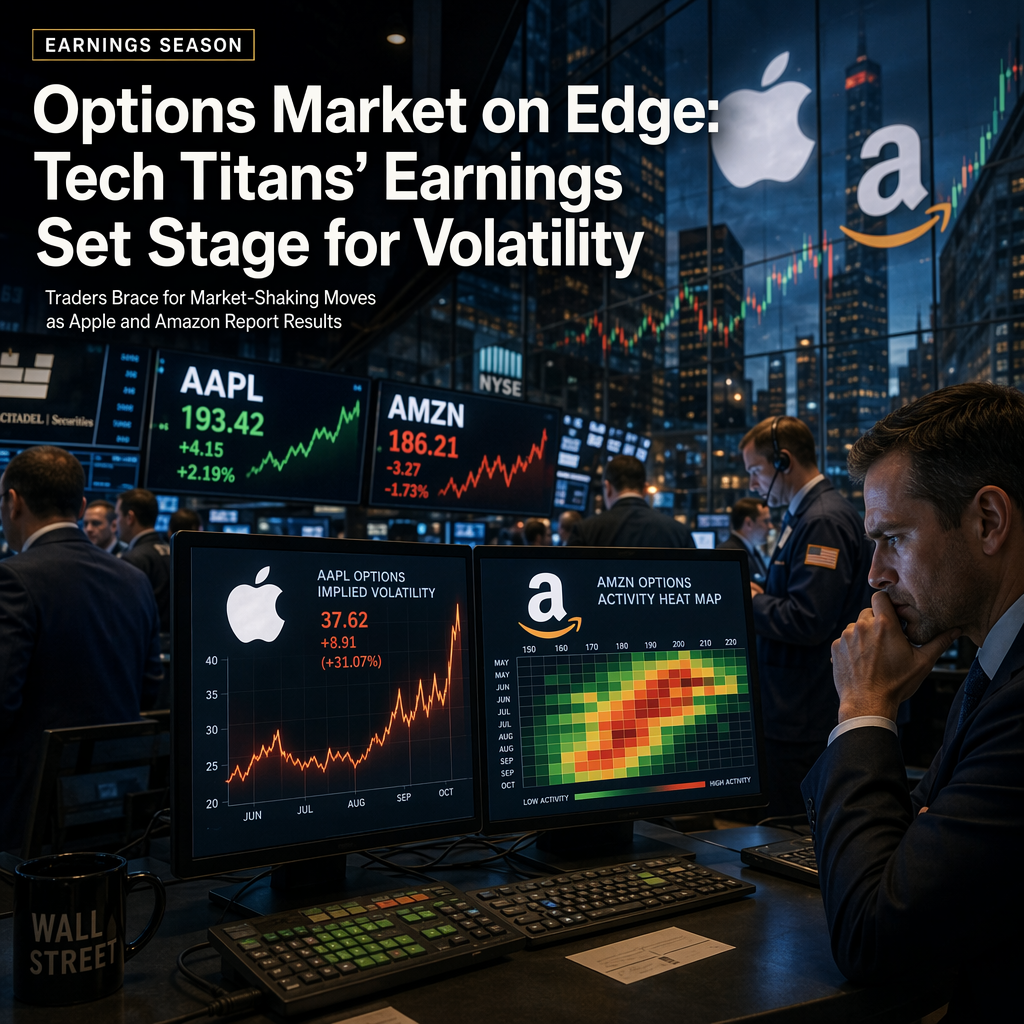 Options Market Braces for Volatility as Apple and Amazon Prepare to Report Earnings