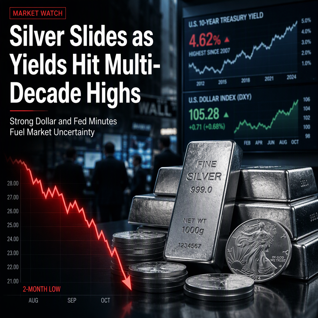 Silver Price Nears Two-Month Lows as Rising Yields and Strong Dollar Weigh on Precious Metals
