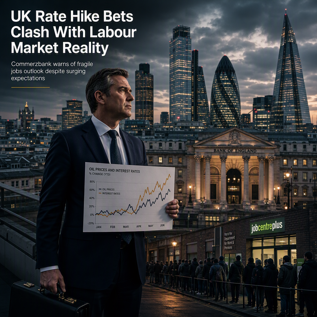 Commerzbank Flags Fragile UK Labour Market Amid Surging Rate Hike Expectations