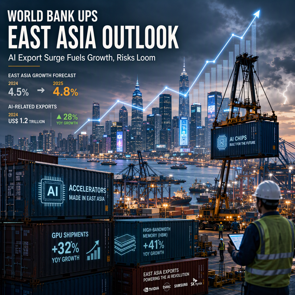 World Bank Raises East Asia Growth Forecast Amid AI Export Surge, Warns of Concentration Risks