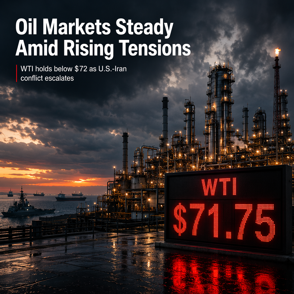 WTI Oil Steadies Below $72 as U.S.-Iran Tensions Flare, Ceasefire Strains