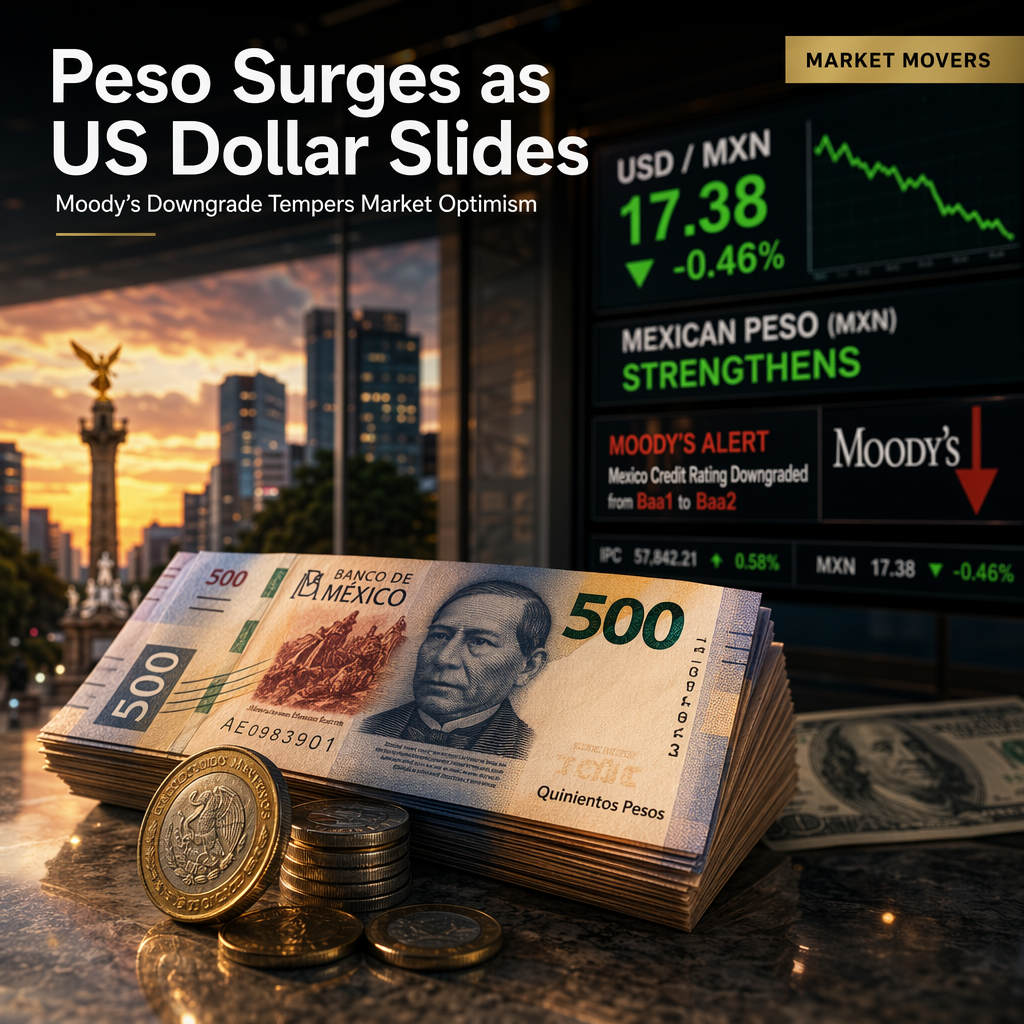Mexican Peso Strengthens as US Inflation Data Pressures Dollar; Moody’s Downgrades Mexico’s Credit