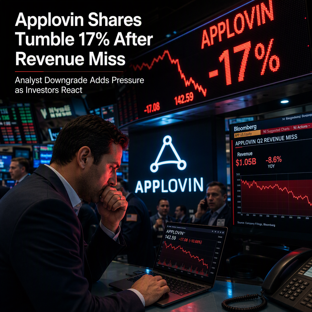 Applovin Shares Plunge 17% After Q2 Revenue Miss and Analyst Downgrade