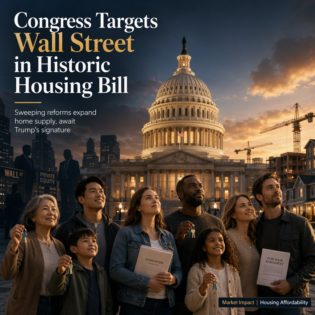 Congress Passes Landmark Housing Bill Targeting Wall Street Investors, Awaits Trump’s Signature