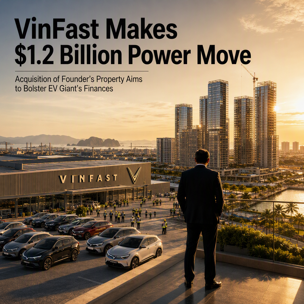VinFast to Acquire $1.2 Billion Property Firm from Founder to Bolster Finances