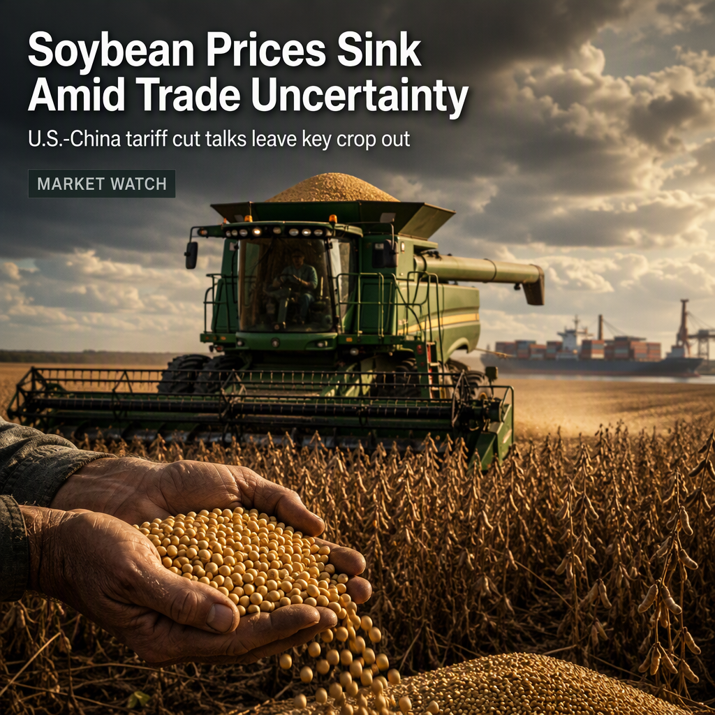 Soybean Prices Fall as U.S.-China Tariff Cut Talks Exclude Key Crop