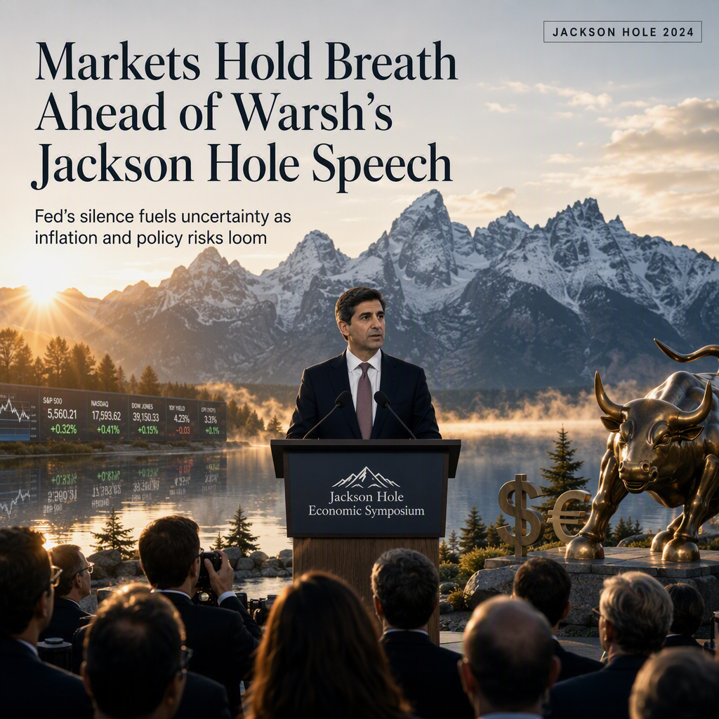 Markets Await Fed Chair Warsh's Jackson Hole Speech Amid Inflation Concerns and Policy Uncertainty