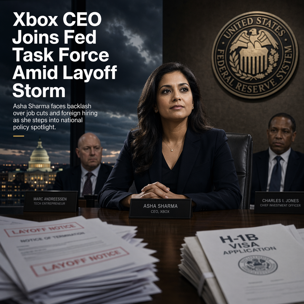 Xbox CEO Asha Sharma Appointed to Federal Reserve Task Force Amid Backlash Over Layoffs and Foreign Hiring
