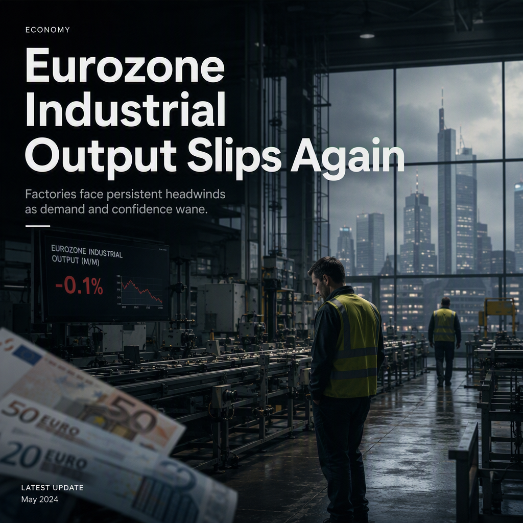 Eurozone Industrial Production Falls 0.1% in July, Eurostat Reports
