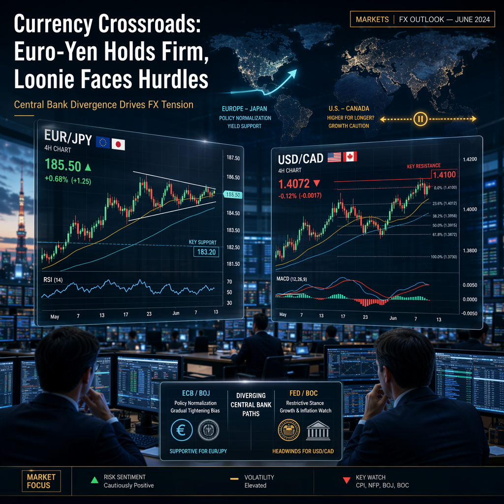 EUR/JPY Holds Gains Above Key Support; USD/CAD Rally Stalls Below 1.4100 Amid Diverging Central Bank Expectations