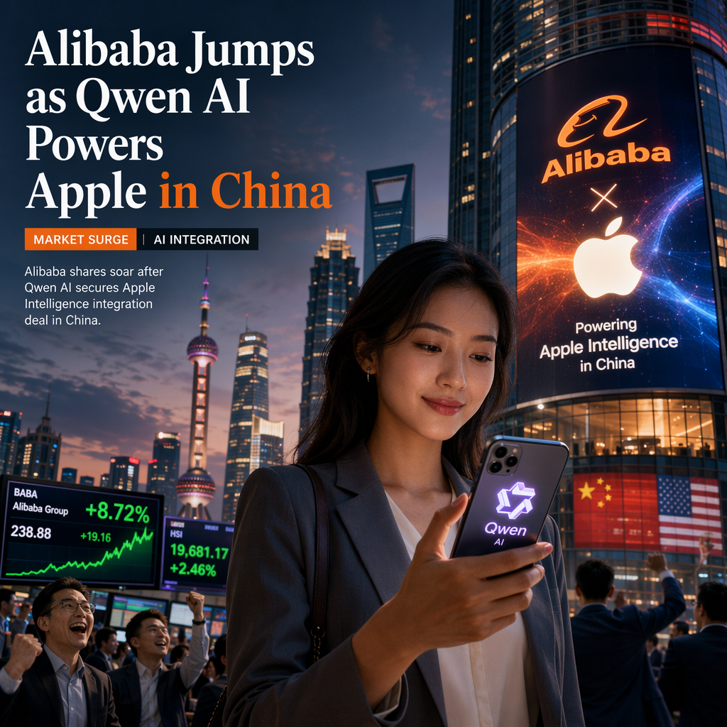 Alibaba Shares Surge as Qwen AI Secures Integration with Apple Intelligence in China