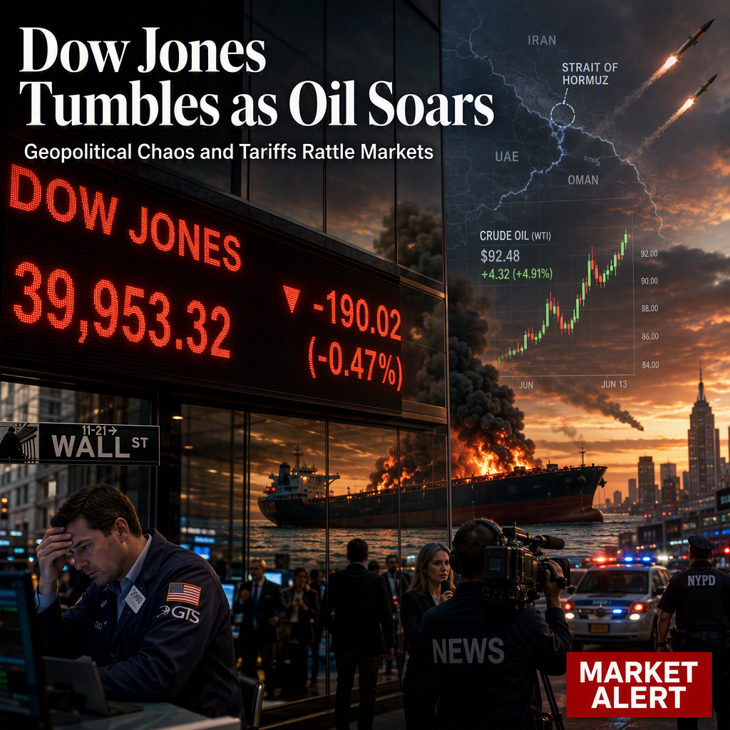 Dow Jones Falls as Crude Oil Surges and Geopolitical Tensions Disrupt Energy Markets