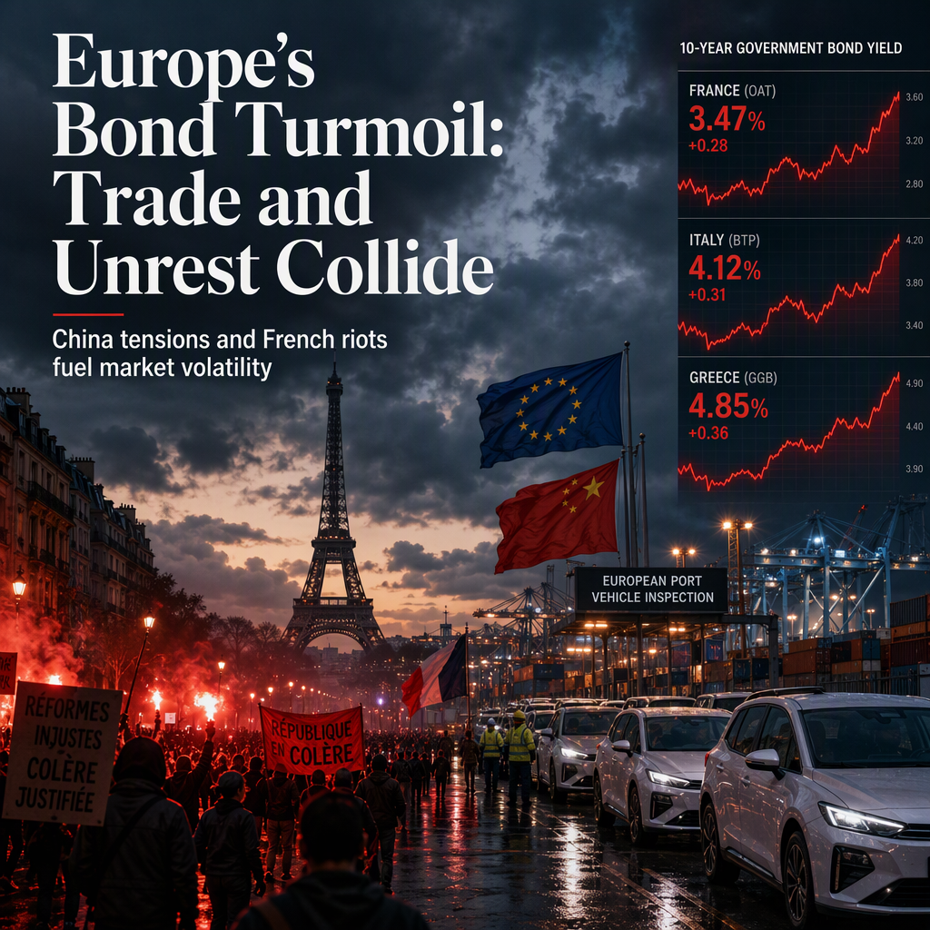 European Sovereign Yields Surge Amid China Trade Tensions and Political Unrest