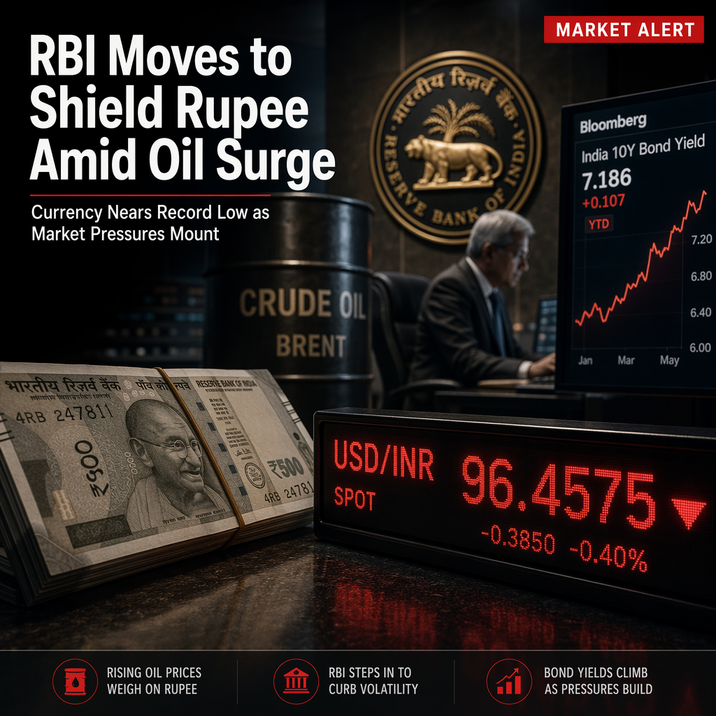 RBI Intervenes as Indian Rupee Nears Record Low Against US Dollar Amid Surging Oil Prices