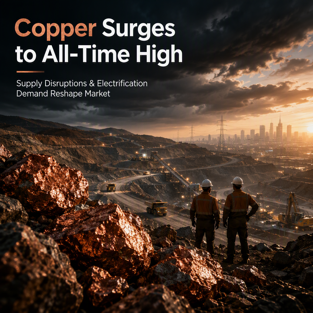 Copper Hits All-Time High Amid Supply Disruptions and Surging Electrification Demand