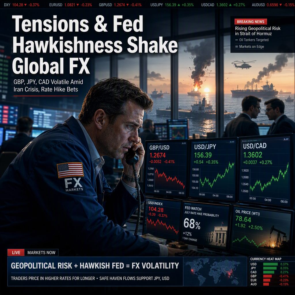 Escalating US-Iran Tensions and Hawkish Fed Remarks Drive Currency Volatility Across GBP, JPY, and CAD