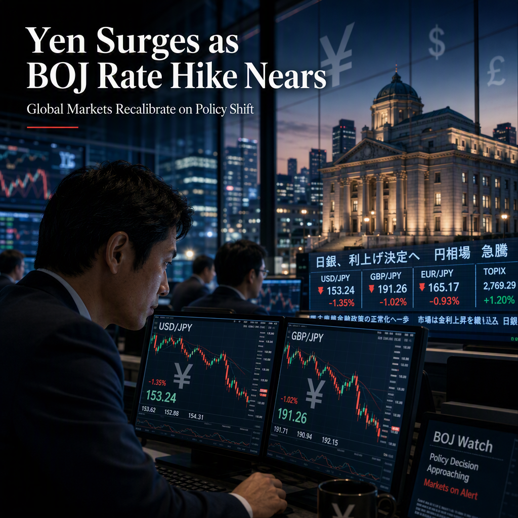 Japanese Yen Strengthens as Bank of Japan Rate Hike Looms, Impacting GBP/JPY and USD/JPY